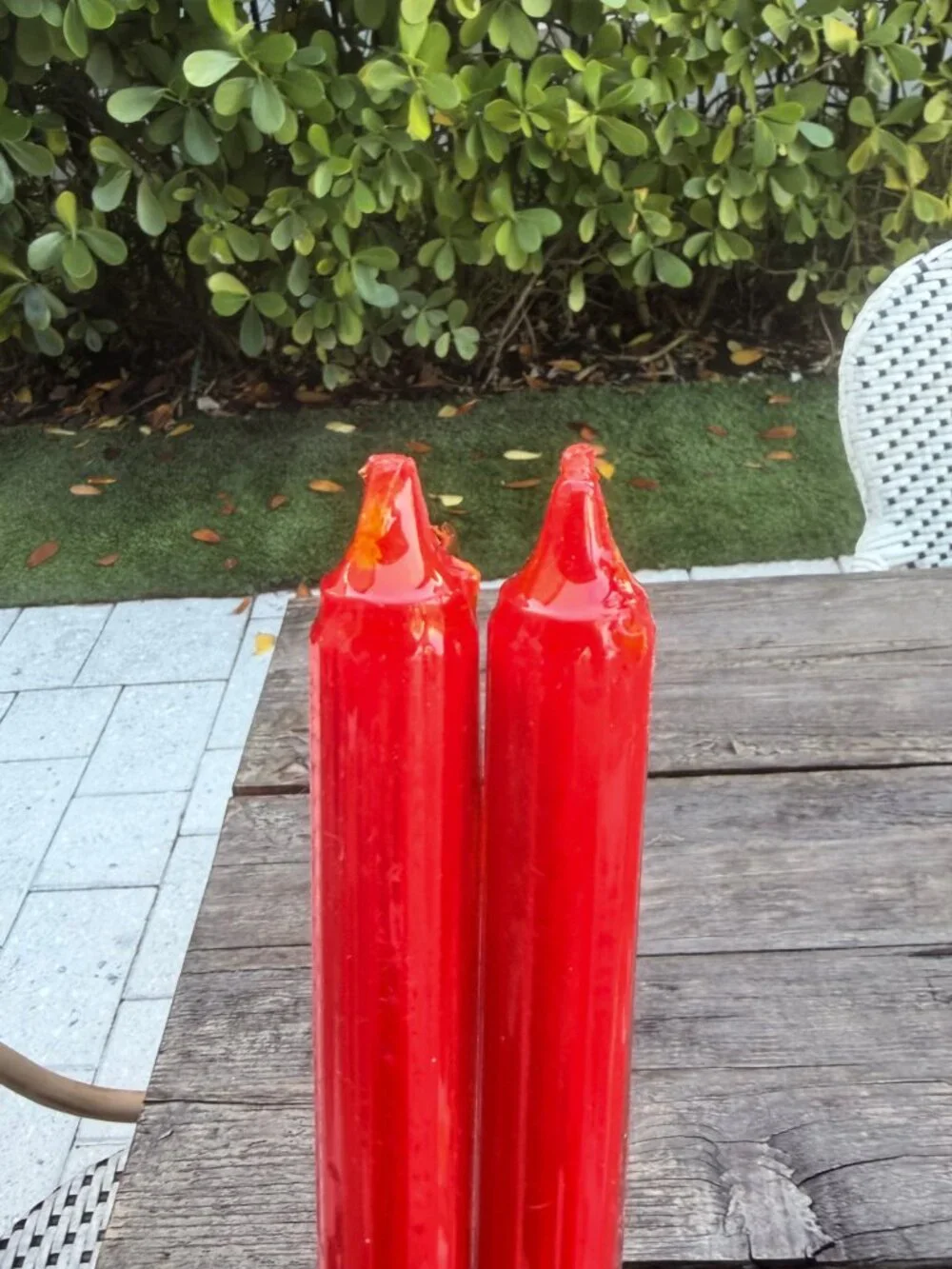 2 Vintage Red Forget Me Not American Greetings Fluted Column 10” Candlesticks